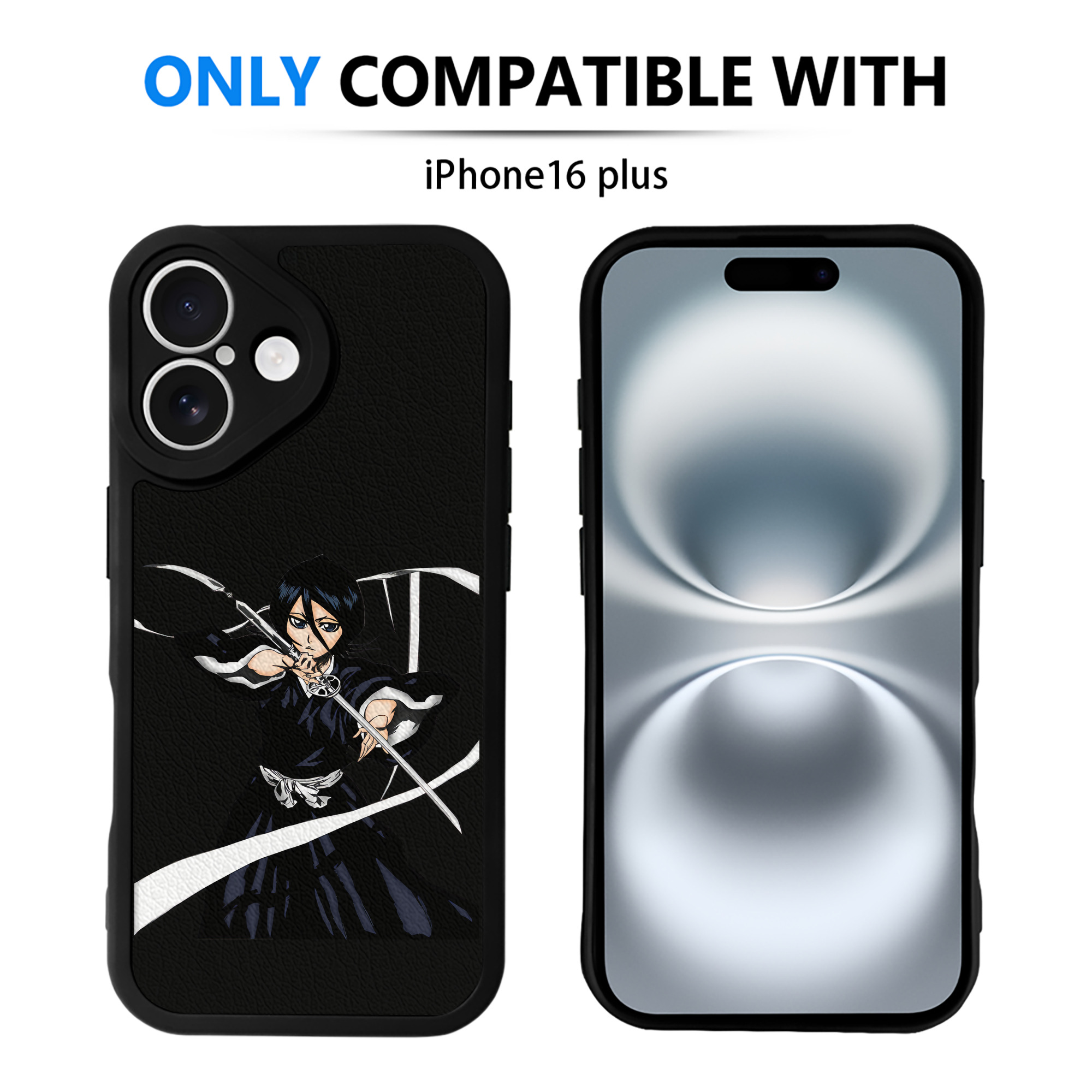 （画像用） ブリーチ 朽木ルキア BLEACH Kuchiki Rukia 【iPhone 16シリーズ対応】シリコンスマホケース（レザー調） 材質：シリコン